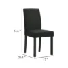Lyoi Dining Chair Set of 2, Gray Padded Fabric Seat, Brown Wood Legs