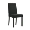 Syon Dining Chair Set of 4, Black Wood Frame, Fabric Seat and Backrest