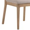 Aruk Dining Chair Set of 2, Khaki Padded Fabric Seat, Brown Wood Legs