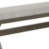 Omal Dining Bench, Brown Wood, 53 Inch Rectangular Gray Fabric Seat