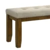 BM340173_2_460c5599-1015-4add-8396-0223ffca1b99 Liyo Dining Bench, Tufted Beige Upholstery Seat, Brown Wood, 48 Inch