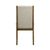 Liyo Set of 2 Side Dining Chairs, Brown Wood Frame, Beige Fabric Seating