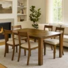 BM340175_5 Liyo Dining Table, 71 Inch Rectangular Brown Wood Top, Block Legs