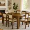BM340175_6 Liyo Dining Table, 71 Inch Rectangular Brown Wood Top, Block Legs