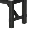 Riby 48 Inch Dining Bench, Black Wood Body, Gray Linen Padded Seat