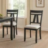 BM340177_6 Riby Dining Chair Set of 2, Black Wood Frame, Gray Linen Seating