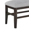 Hiun Dining Bench, Dove Gray Padded Seat, Oak Brown Wood, 50 Inch