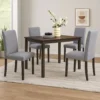 BM340196_5 Muly Side Dining Chair Set of 4, Fabric Seating, Gray Brown Wood