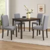 BM340197_5 Muly Dining Table, 43 Inch Rectangular Top, Gray-Brown Wood Legs