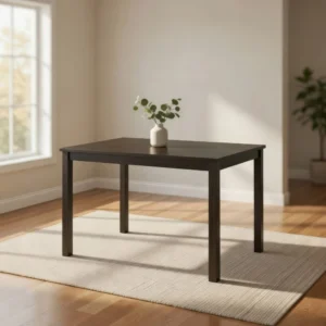 Muly Dining Table, 43 Inch Rectangular Top, Gray-Brown Wood Legs