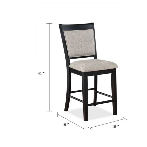 BM340207_4_f8be30a7-723b-4d01-b57a-75eac2789852 Filu Counter Height Chair Set of 2, Black Wood Frame, Gray Linen Seat