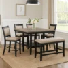 BM340207_5 Filu Counter Height Chair Set of 2, Black Wood Frame, Gray Linen Seat