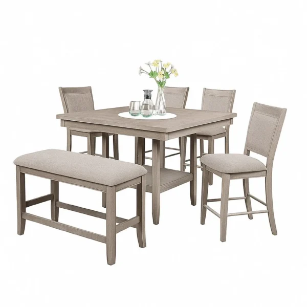 BM340209_1_d806cbe5-170b-4b50-8f4f-4ab9228bc4a2 Filu Counter Height Dining Bench, 40 Inch White Oak Wood, Light Gray