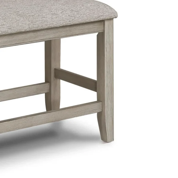 BM340209_2_8fc24e99-71cb-47c1-b38a-0d1cf28a29a5 Filu Counter Height Dining Bench, 40 Inch White Oak Wood, Light Gray