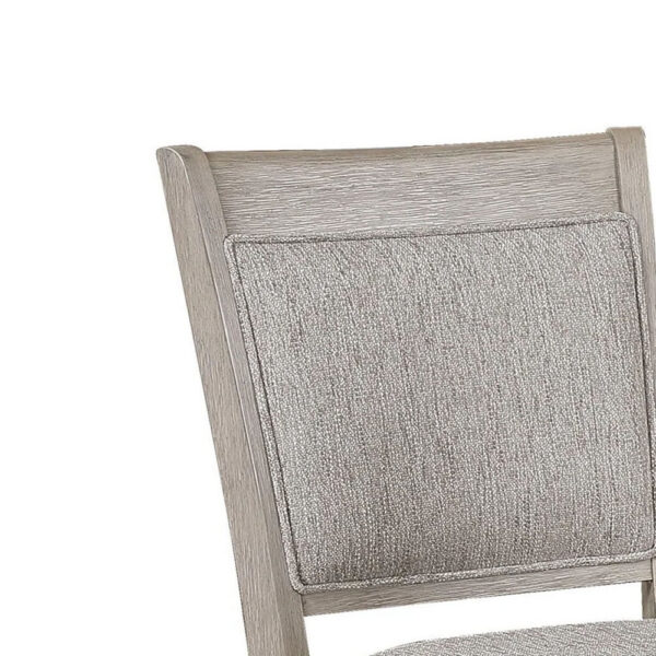 Filu Counter Height Chair Set of 2, White Oak Wood, Light Gray Fabric