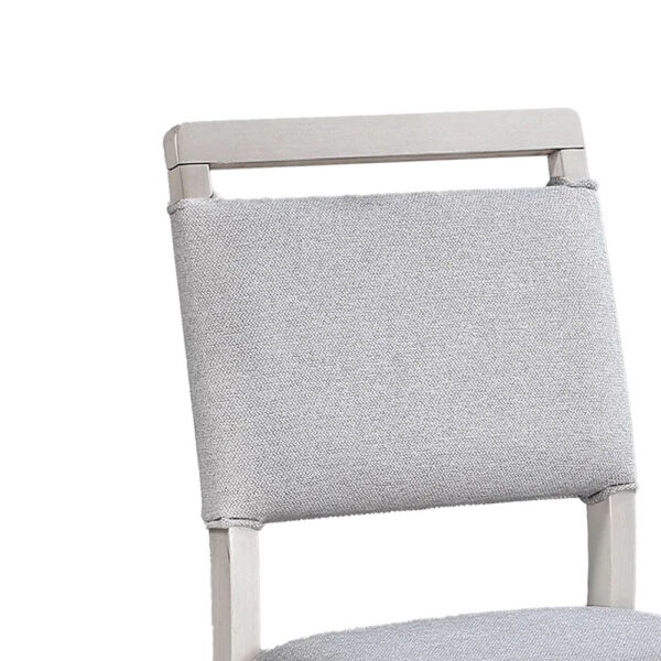 Bovo Counter Height Dining Chair Set of 2, Dove Gray, White Wood