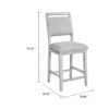 Bovo Counter Height Dining Chair Set of 2, Dove Gray, White Wood
