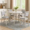 Bovo Counter Height Dining Chair Set of 2, Dove Gray, White Wood