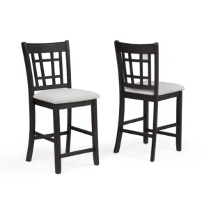 BM340213_085ce218-e110-4bb8-8256-c32312748415 Mipo Counter Height Dining Chair Set of 2, Black Grid Back, White Seats