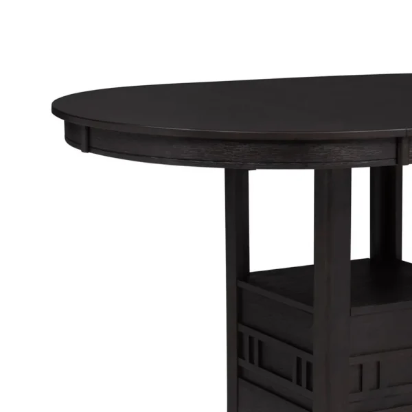 Mipo Counter Height Dining Table, Black Wood, 42-60 Inch Extendable Top
