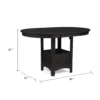 Mipo Counter Height Dining Table, Black Wood, 42-60 Inch Extendable Top
