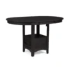 Mipo Counter Height Dining Table, Black Wood, 42-60 Inch Extendable Top
