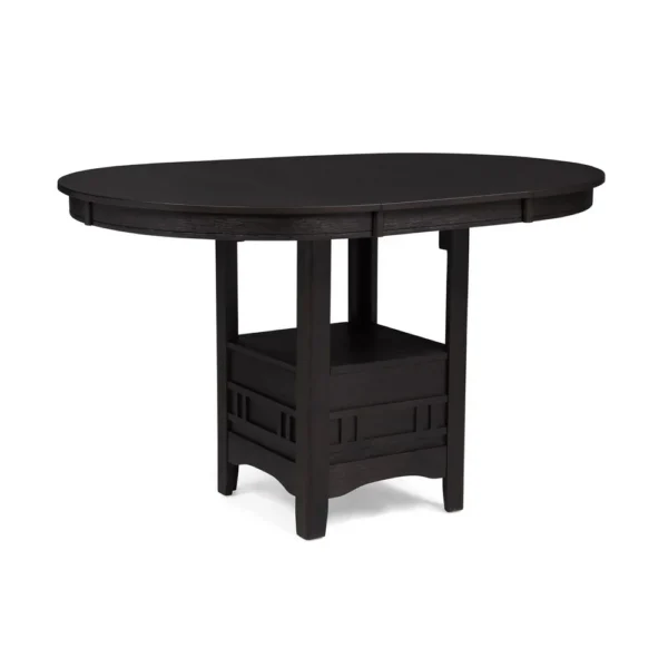Mipo Counter Height Dining Table, Black Wood, 42-60 Inch Extendable Top