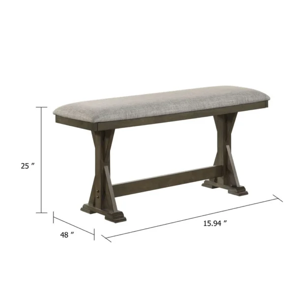 BM340217_4_d54cdbc3-85c3-4af9-8572-91bea15229b0 Omal Counter Height Dining Bench, Brown-Khaki Wood, Gray Fabric, 48 Inch