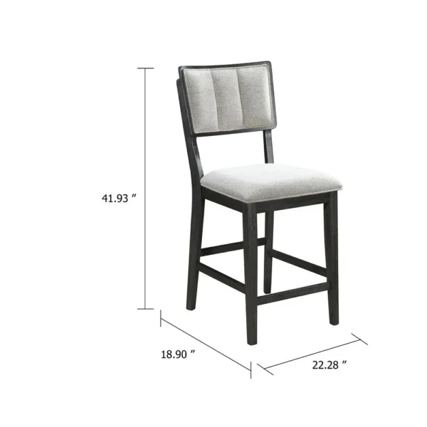 BM340219_4_cabb9c18-cd68-471c-a502-69a29d585417 Kliu Counter Height Chair Set of 2, Light Gray Fabric, Black Wood Frame