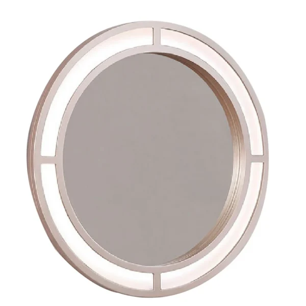 BM340352_1 Yezy 3pc Vanity LED Mirror Desk Set with Padded Stool, Blush Pink