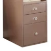 BM340352_3 Yezy 3pc Vanity LED Mirror Desk Set with Padded Stool, Blush Pink