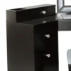 BM340354_1 Gena 3pc Vanity Set with Stool, Glass Top Table, LED Mirror, Obsidian Gray