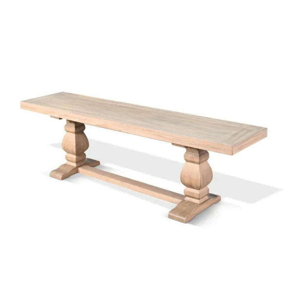 BM340357_1_478cc2f1-0908-44c7-a92d-dd342377dfc7 Anna Dining Bench, 60 Inch, Double Pedestal, Wheat Brown Solid Wood