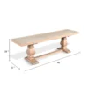 BM340357_4_03f5abca-6019-4ea2-9acf-f320e68a0f06 Anna Dining Bench, 60 Inch, Double Pedestal, Wheat Brown Solid Wood