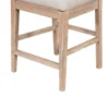 Casy Counter Height Chair Set of 2, Gray Cushion, Natural Brown Solid Wood