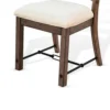 Yael Ladderback Dining Chair Set of 2, White Seat, Brown Solid Mahogany