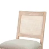 Zemi Dining Chair Set of 2, Rattan, Beige, Natural Brown Solid Wood