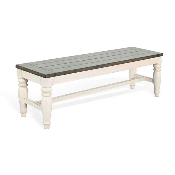BM340397_7b375cff-a147-4525-ae72-fe839a00c3b6 Dean Dining Bench, 52 Inch Brown Plank Seat, White Solid Wood