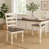 BM340413_5 Dean Dining Chair Set of 2, Ladder Back, Dark Brown, White Solid Wood