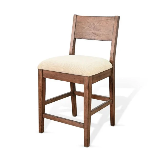 BM340414_1_f4f2792e-8bcf-42e4-bab3-20bf74f35806 Giby Counter Height Chair Set of 2, Beige Padded Seat, Solid Wood Brown