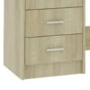 Work Desk, 3 Drawers, 1 Shelf, Sonoma Oak Brown Finish, 43 Inch