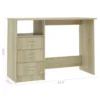 Work Desk, 3 Drawers, 1 Shelf, Sonoma Oak Brown Finish, 43 Inch
