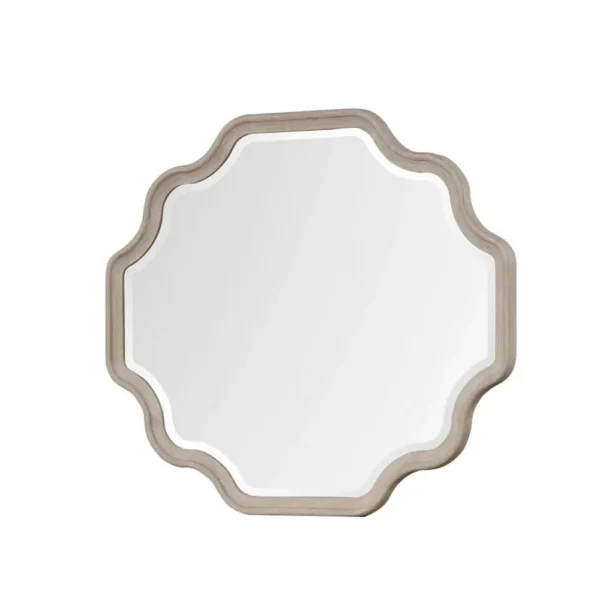 BM340841_21f44afa-12be-4548-ad60-d3236e1f7a2f Fea Dresser Mirror, Natural Oak Brown Solid Wood, Scallop Edges, 40x47