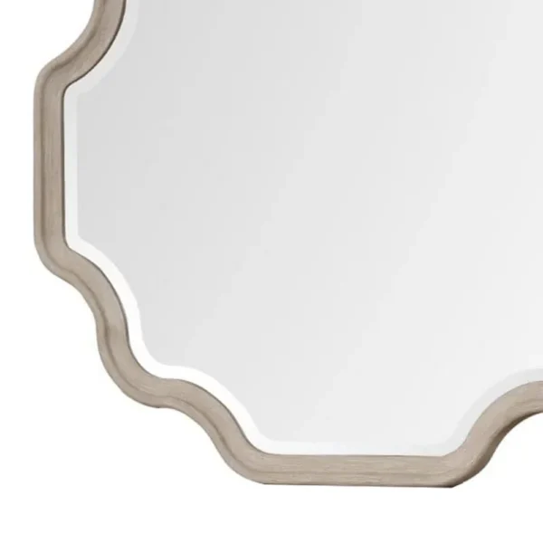 BM340841_3_8be1bd82-d46e-4f01-8b99-e17945a4cb93 Fea Dresser Mirror, Natural Oak Brown Solid Wood, Scallop Edges, 40x47