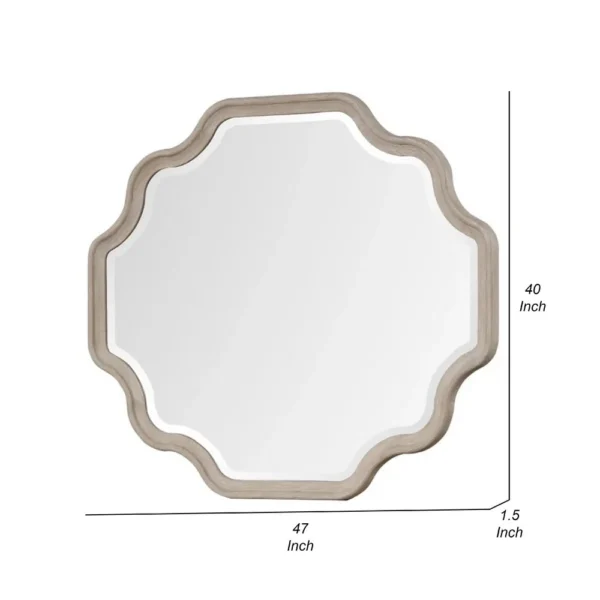 BM340841_4_9d2159b5-714d-4dfc-82c4-43410b26f9c6 Fea Dresser Mirror, Natural Oak Brown Solid Wood, Scallop Edges, 40x47