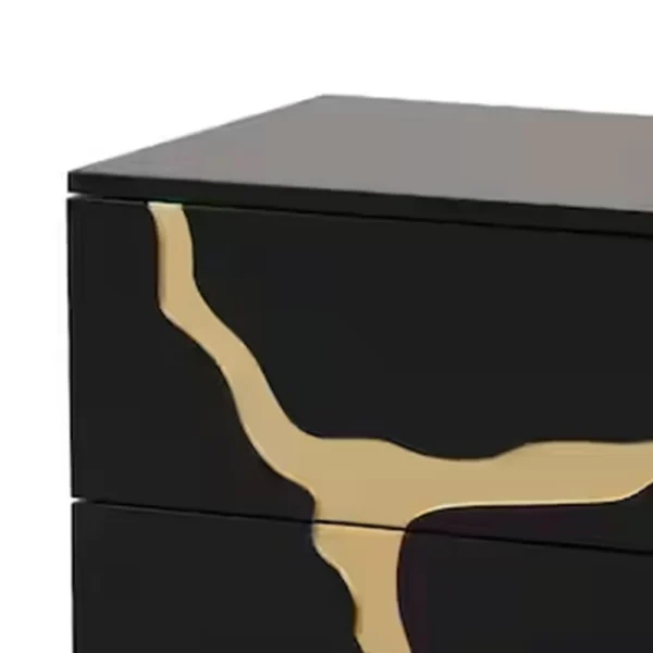 BM340843_1_b64f1b0e-6926-4ef3-b219-5bd1943d6dfc Goldie Nightstand, 2 Drawers, Gold and Black Solid Wood, 28 Inch