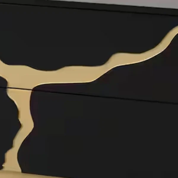 BM340843_2_9f5adf66-ce91-4956-a473-ca8790e460e5 Goldie Nightstand, 2 Drawers, Gold and Black Solid Wood, 28 Inch