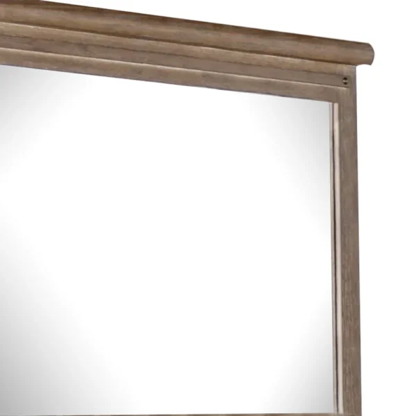 Merry Dresser Mirror, Brown Solid Wood, Rectangular 36x49 Frame
