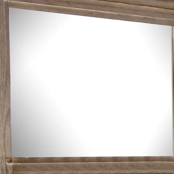 Merry Dresser Mirror, Brown Solid Wood, Rectangular 36x49 Frame