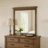 Merry Dresser Mirror, Brown Solid Wood, Rectangular 36x49 Frame
